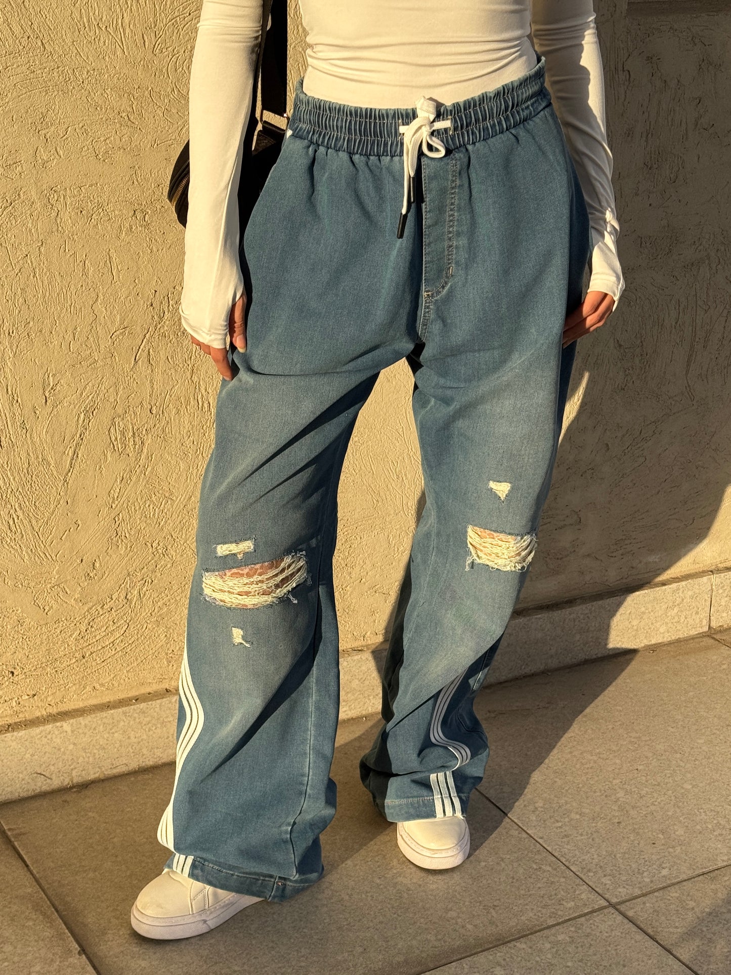 wide leg with Three strips