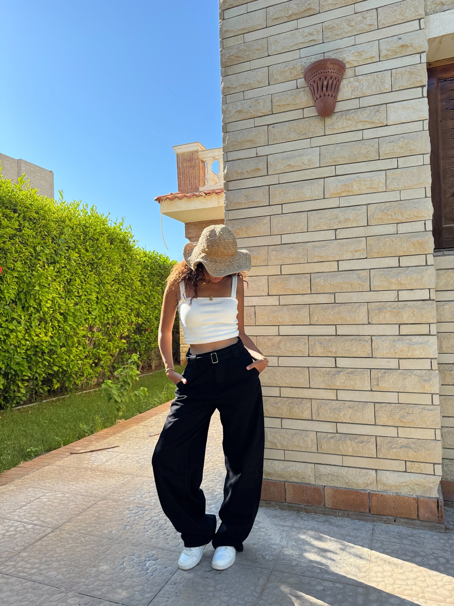 “Black Belted Baggy Pants”