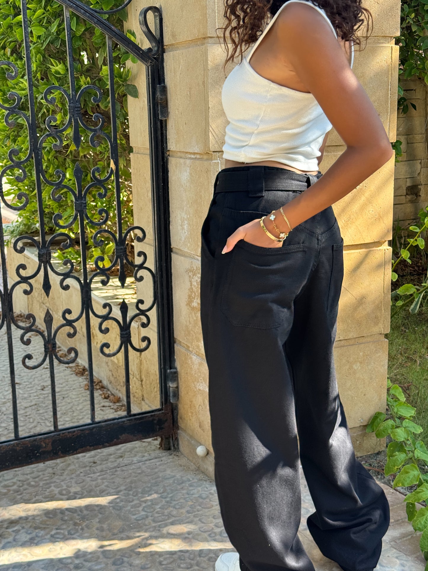 “Black Belted Baggy Pants”