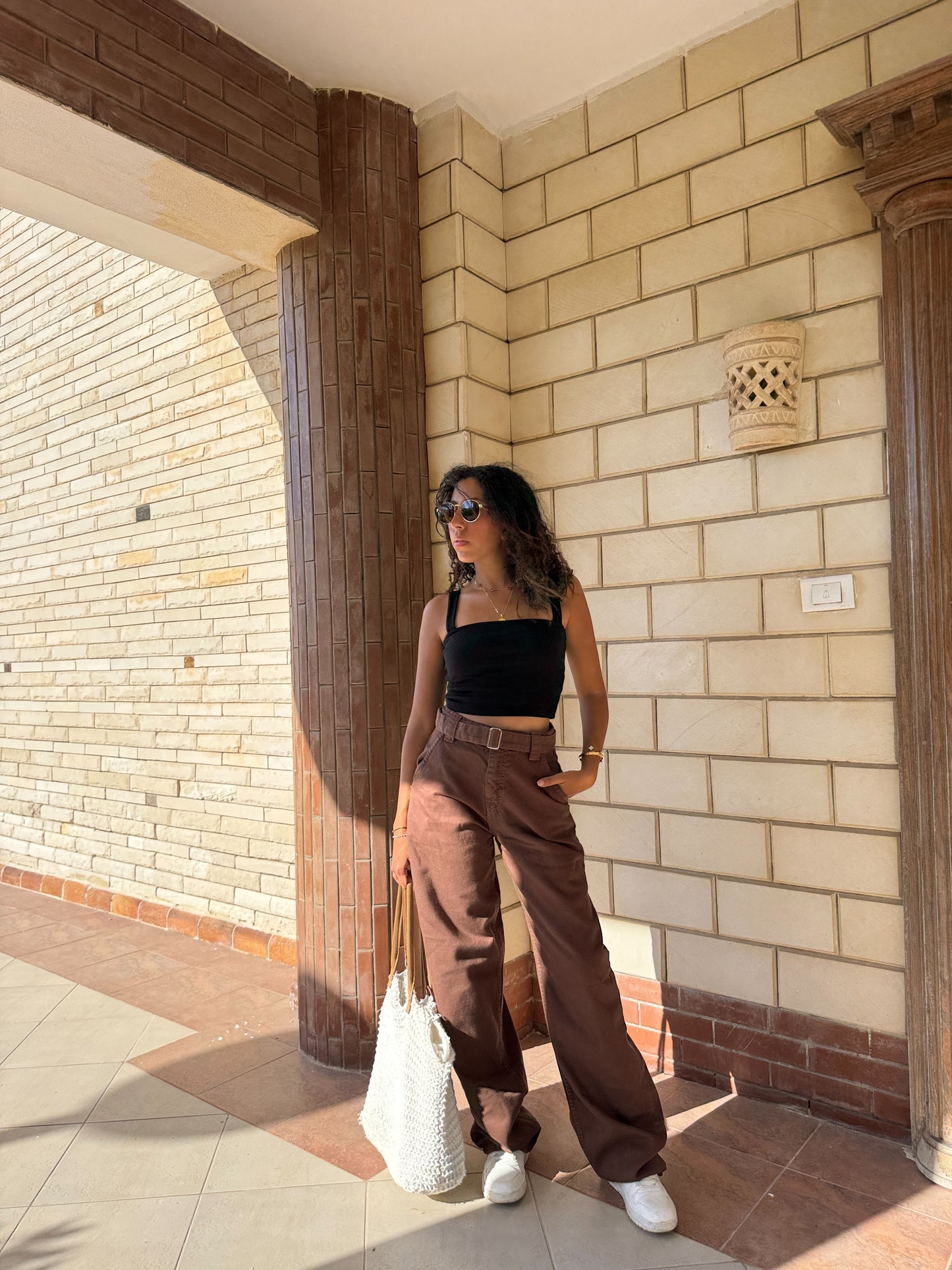 “Brown Belted Baggy Pants”