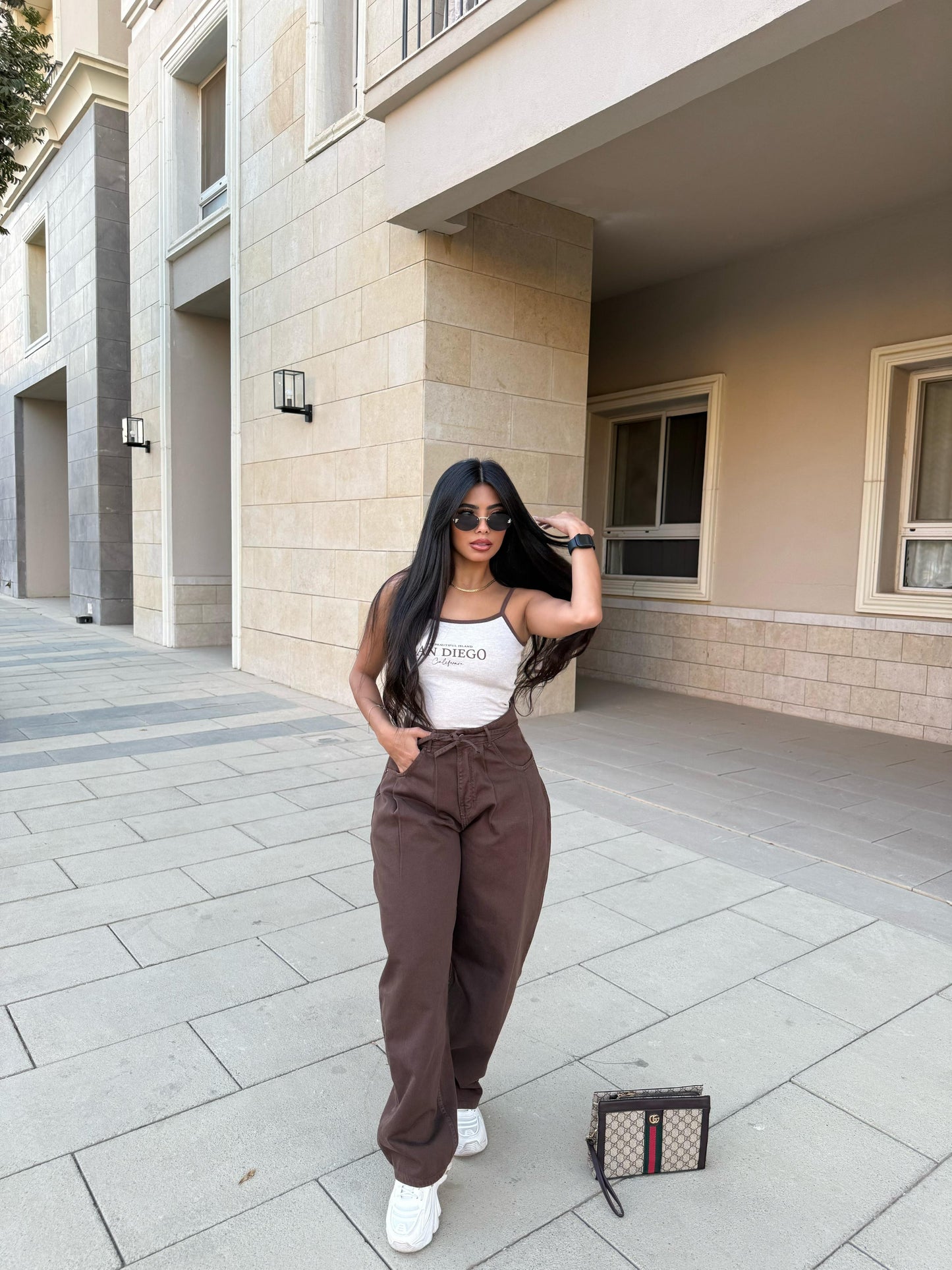 Baggy Tie-waist pants