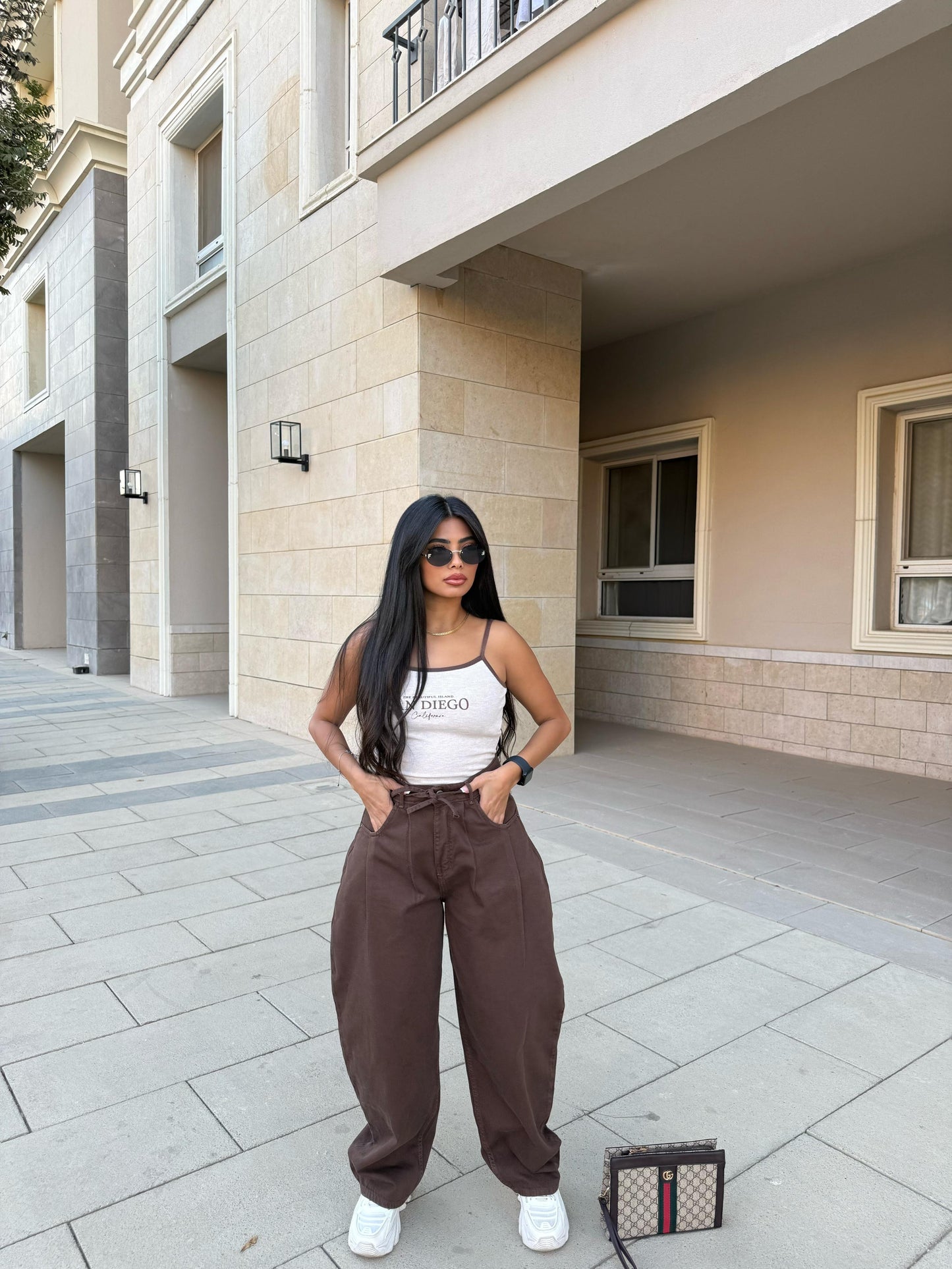 Baggy Tie-waist pants