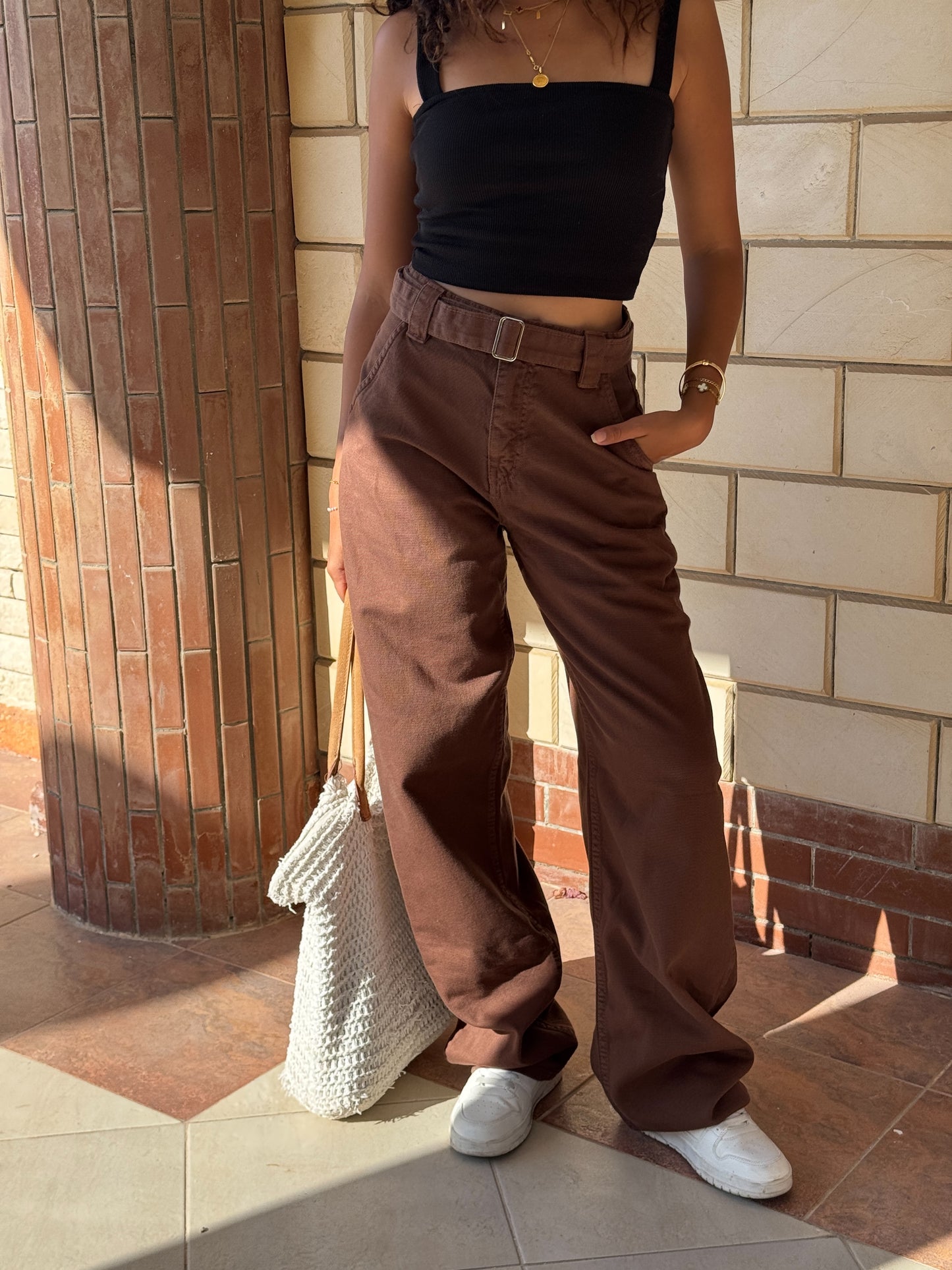 “Brown Belted Baggy Pants”