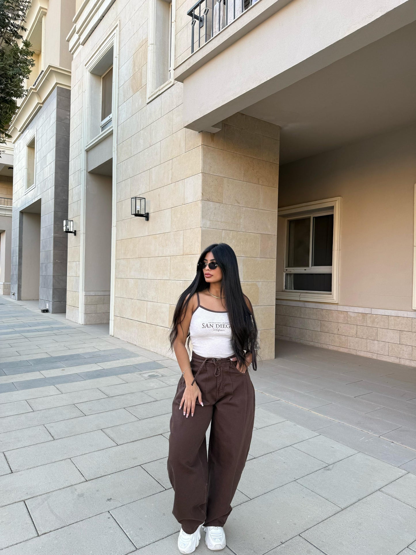 Baggy Tie-waist pants
