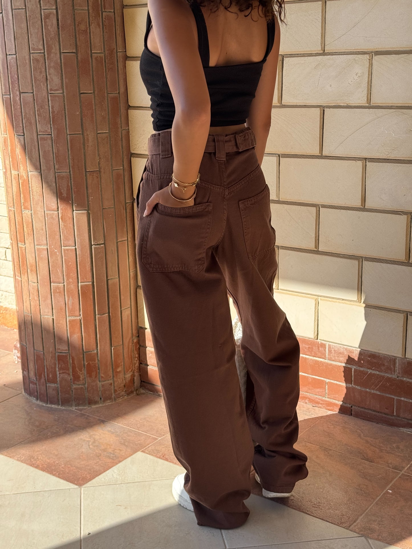 “Brown Belted Baggy Pants”