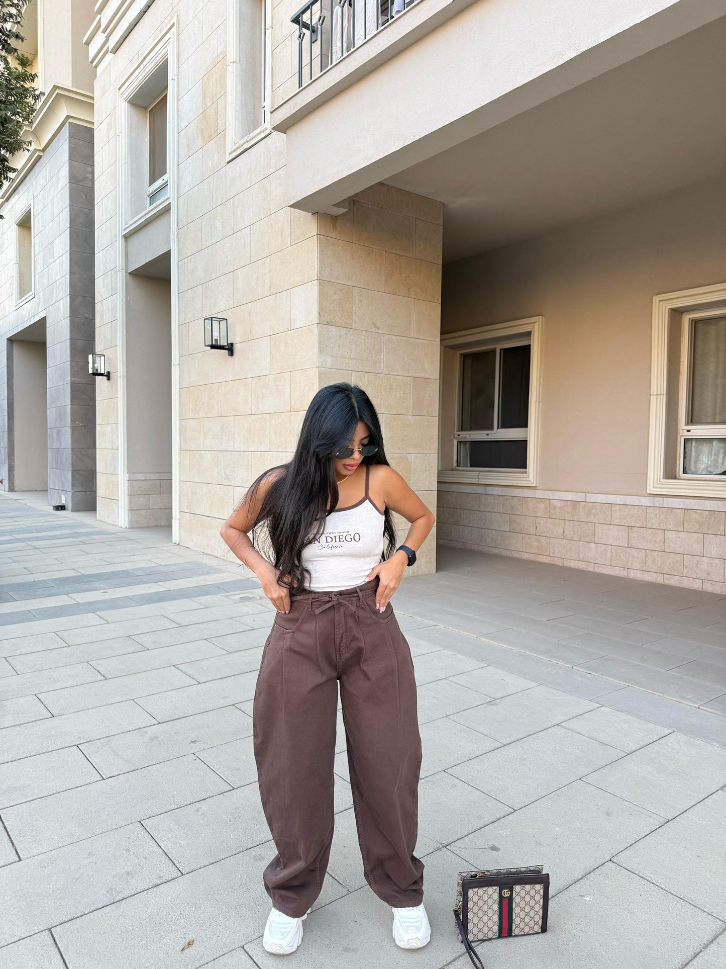Baggy Tie-waist pants
