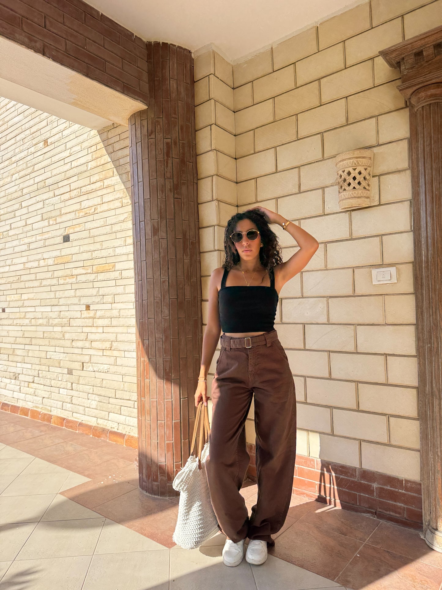 “Brown Belted Baggy Pants”