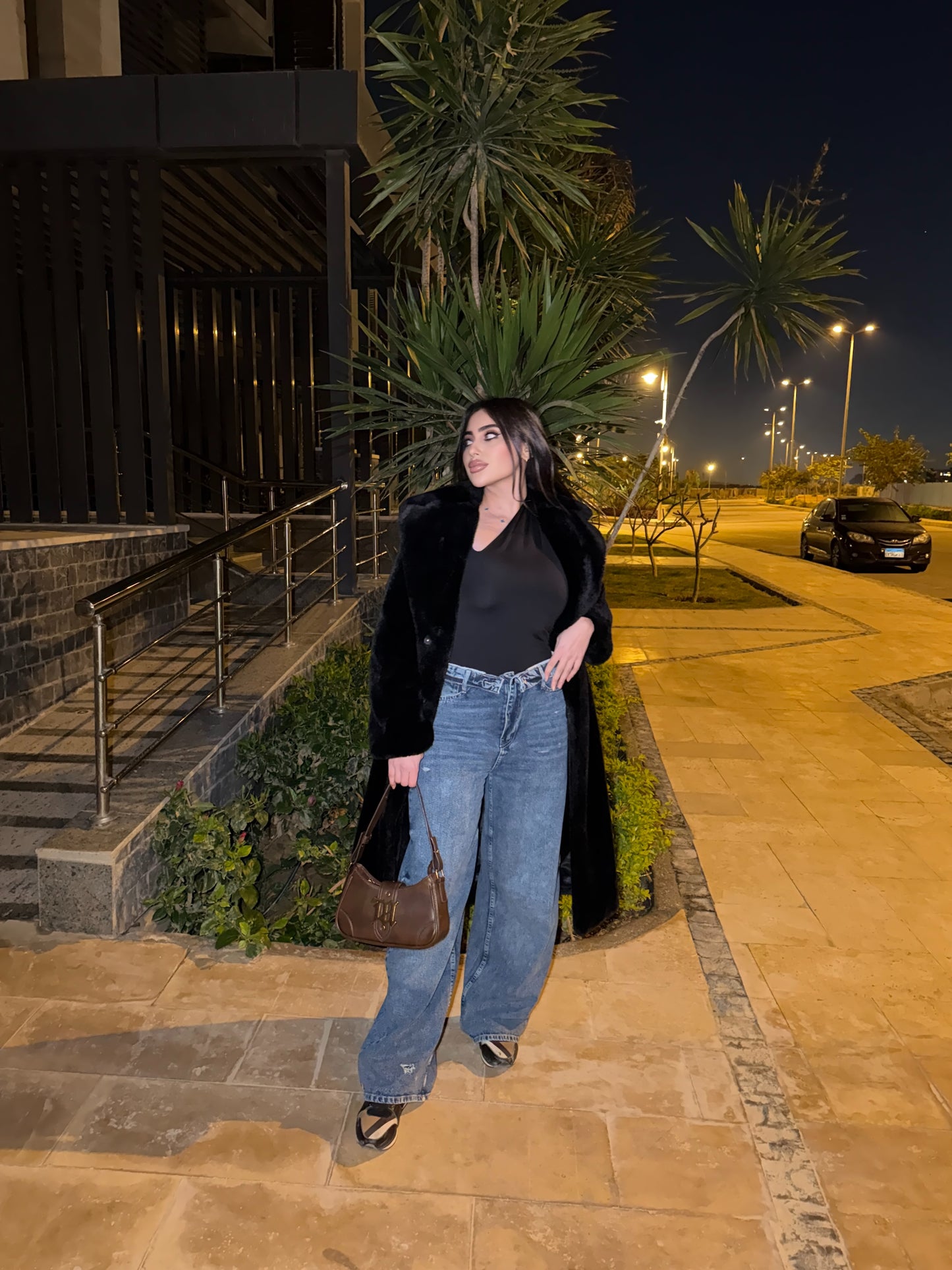 Twist Waist Wide Jeans Blue