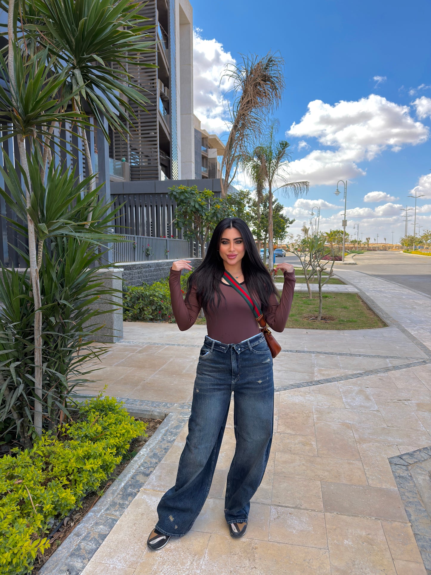 Twist Waist Wide Jeans Dark Dirty