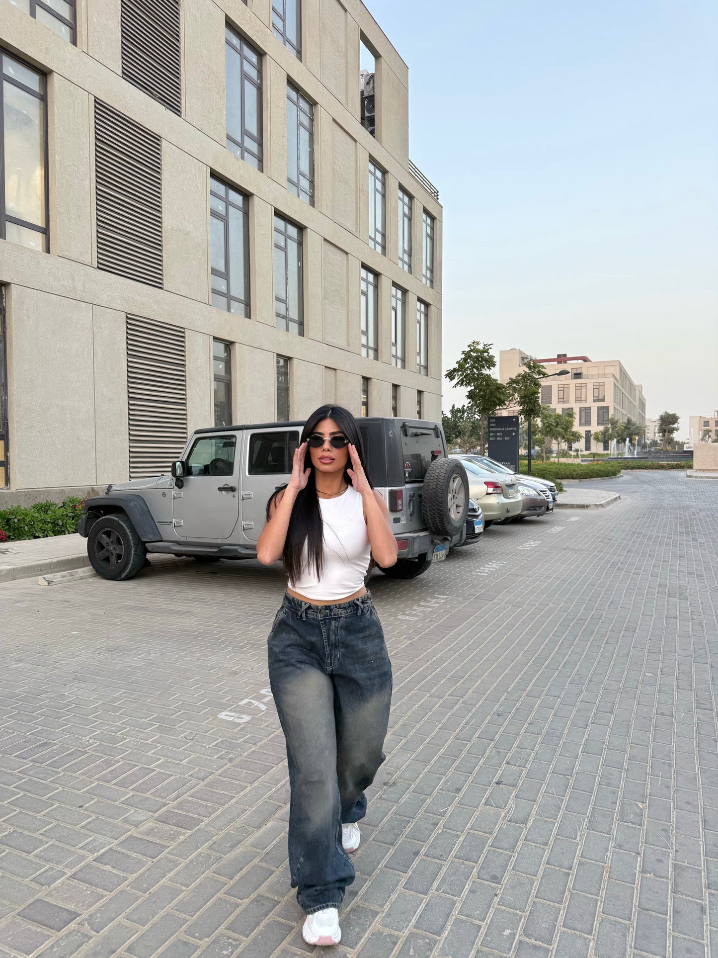 Baggy Jeans with Double Button & X Tie 2B Dark Dirty