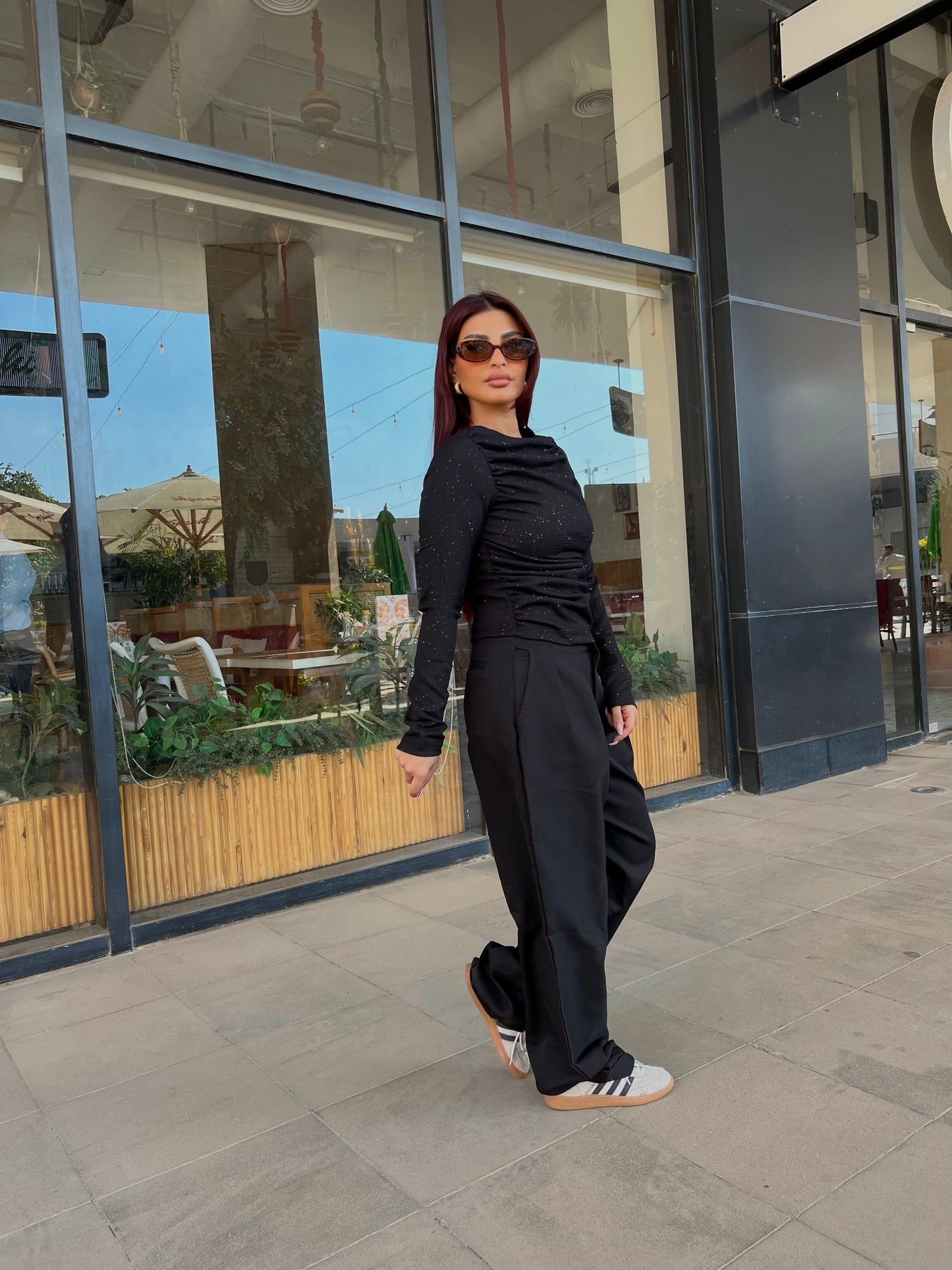 Draped Fitted Top 5 Black