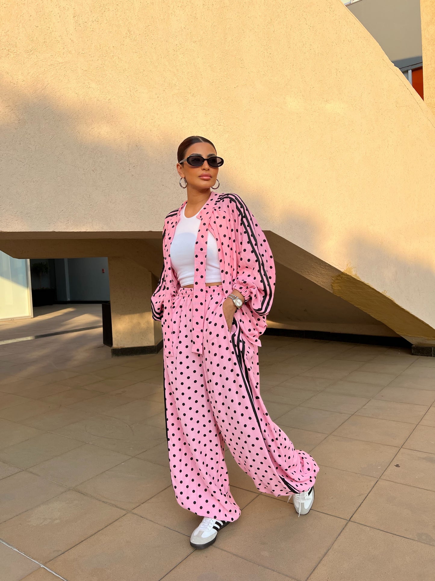 Sporty Chic Polka Dot Set pink