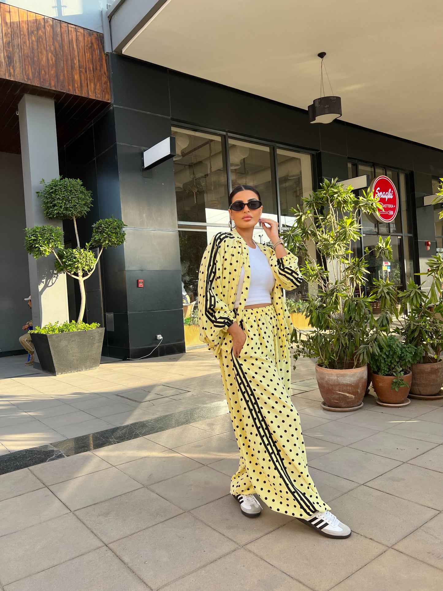 Sporty Chic Polka Dot Set yellow