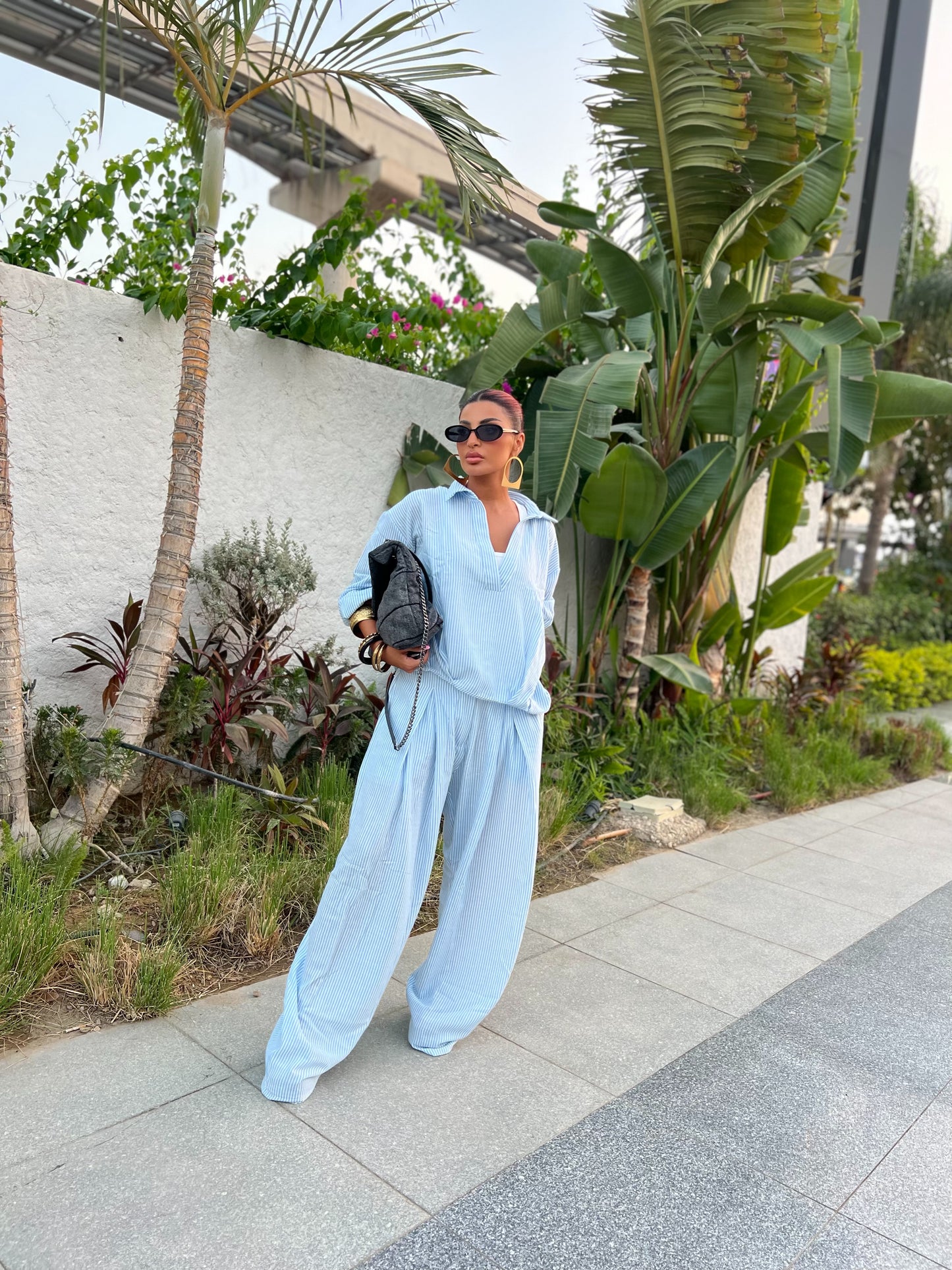 Baby Blue pinstripe set