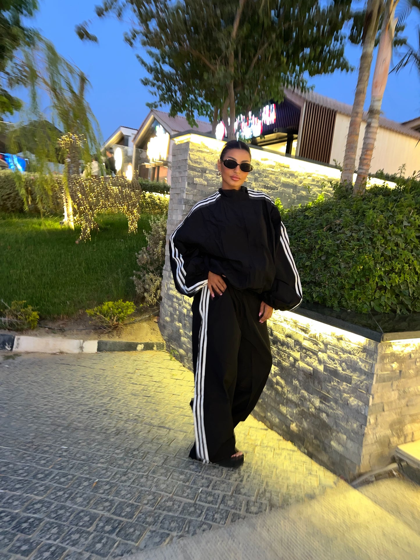 3-stripe Tracksuit set Black