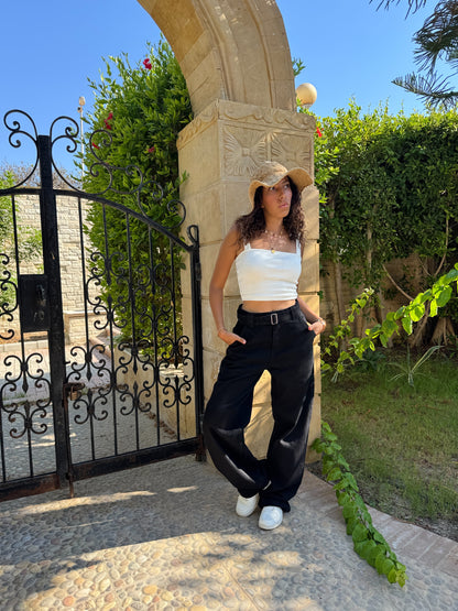 “Black Belted Baggy Pants”