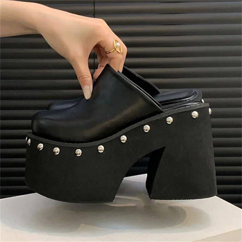 Studded Platform Mules