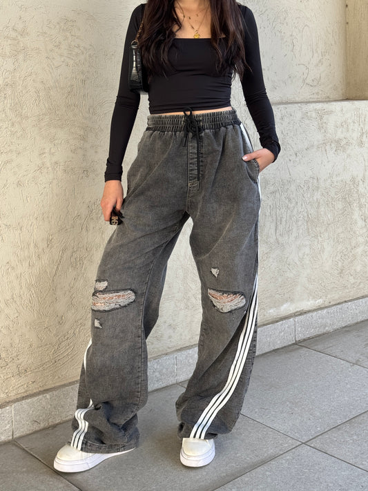 wide leg with Three strips
