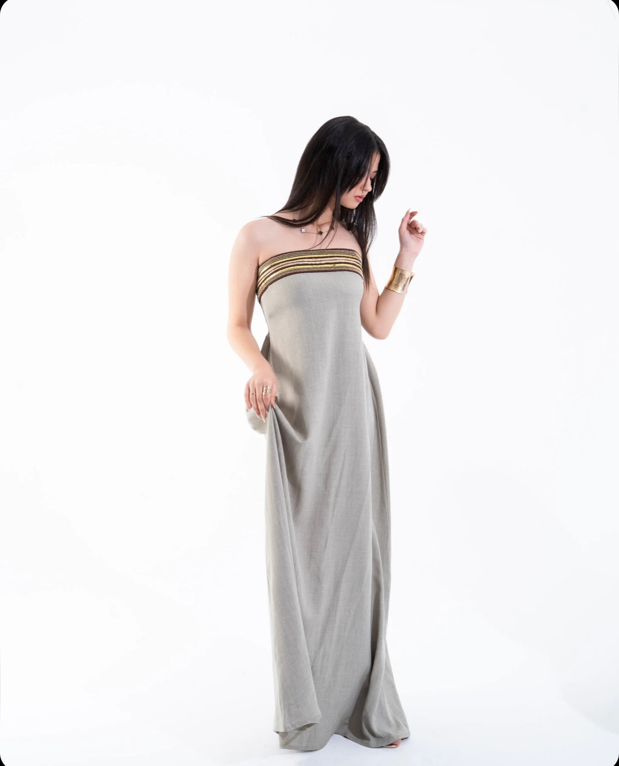 Olive Linen Kaftan