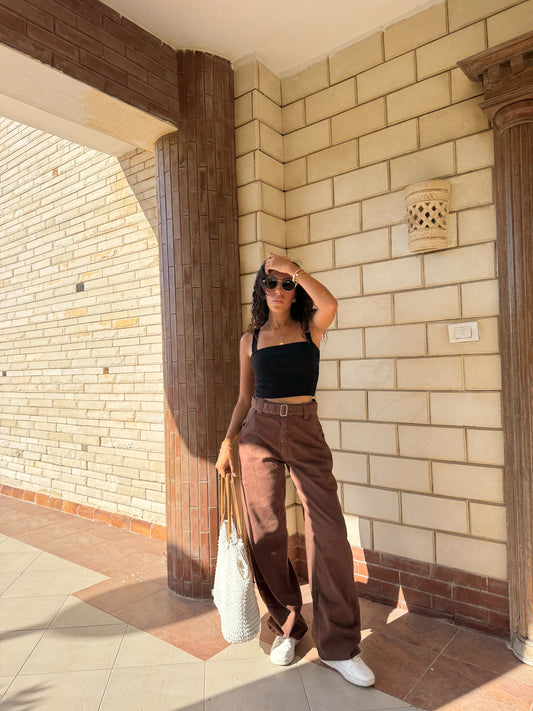 “Brown Belted Baggy Pants”