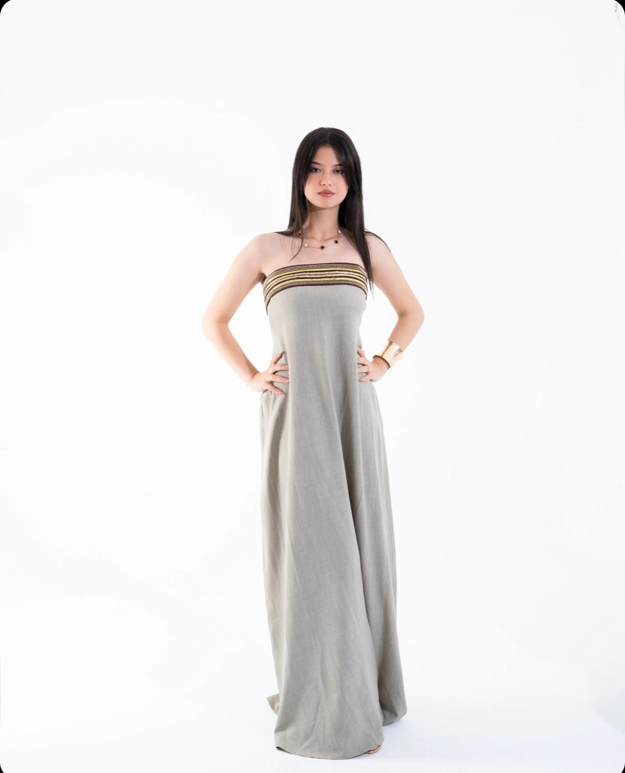 Olive Linen Kaftan