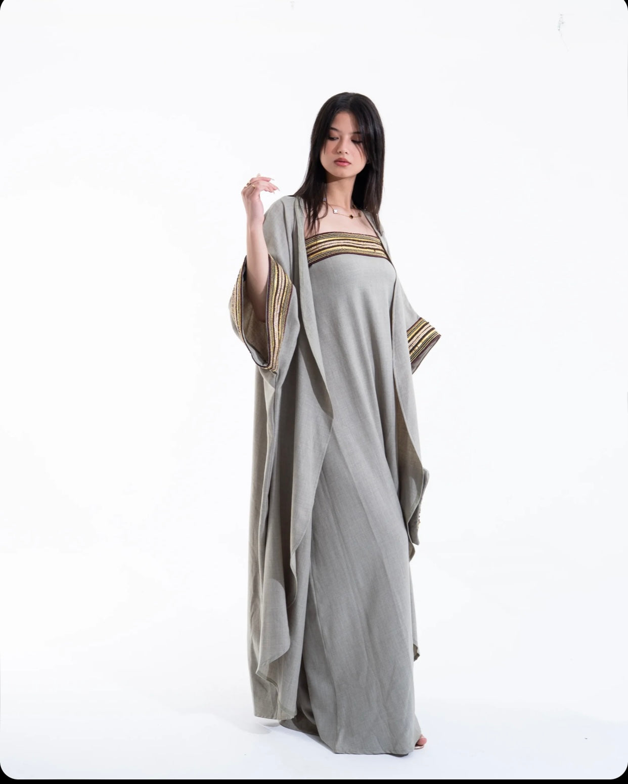 Olive Linen Kaftan