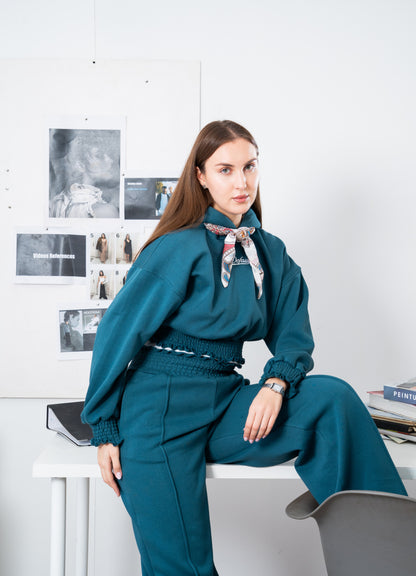 Fleece Set Deep Blue Green