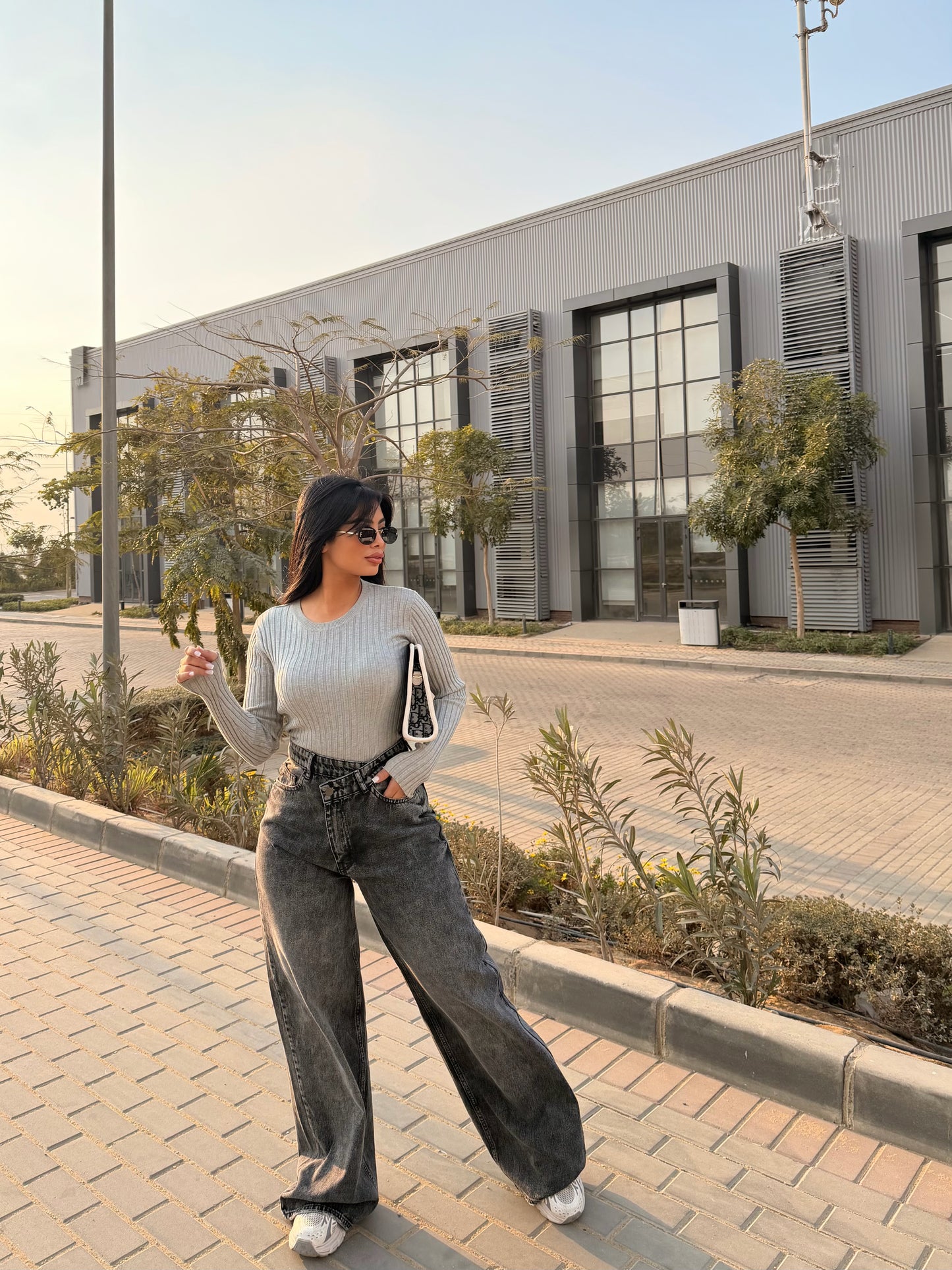 Cross Wide Leg Jeans gray