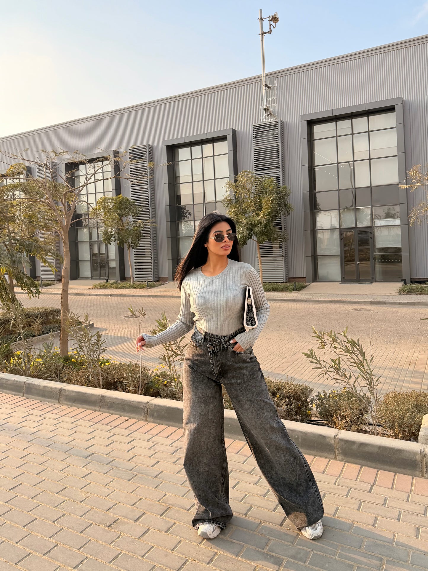 Cross Wide Leg Jeans gray