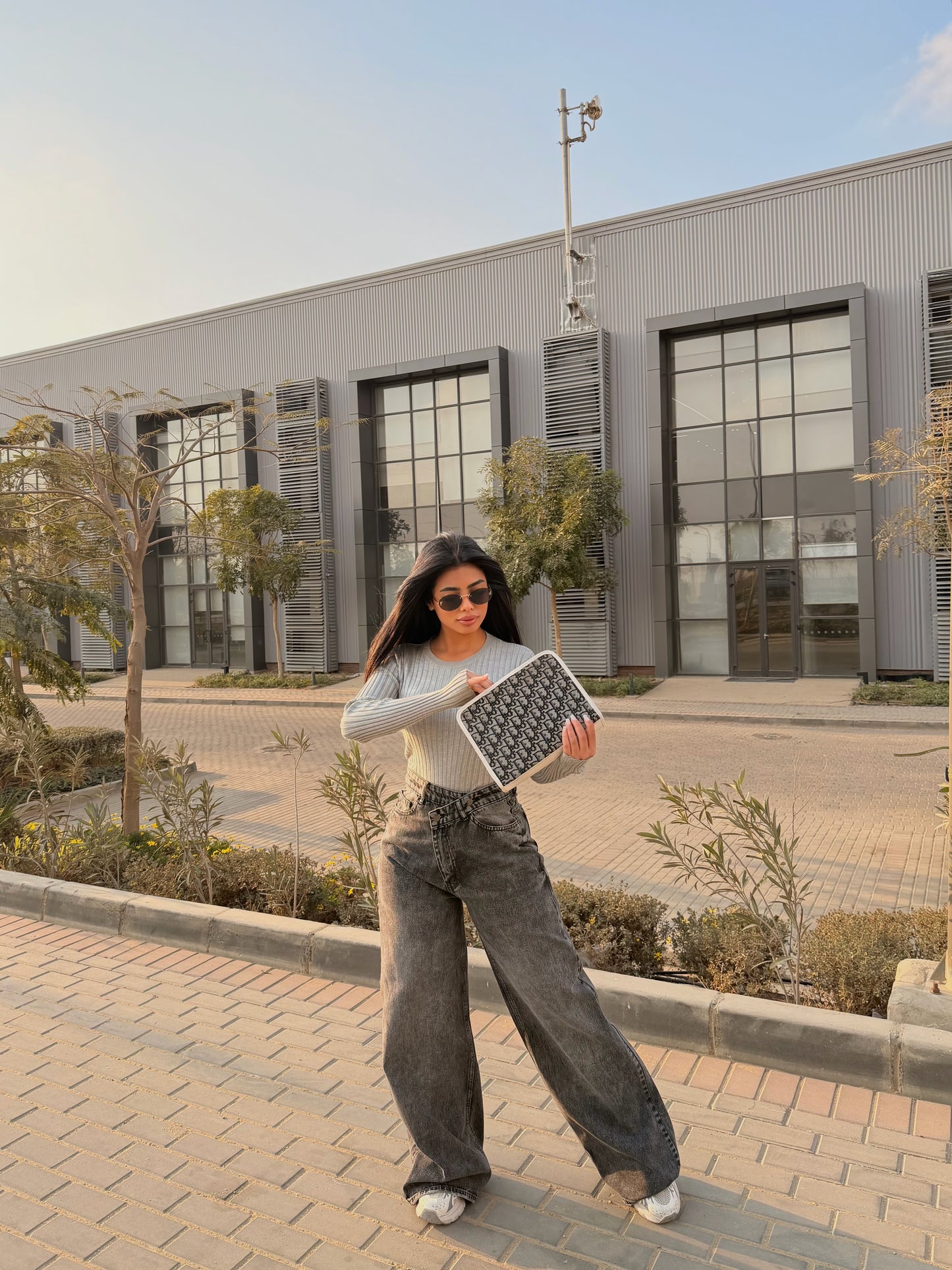 Cross Wide Leg Jeans gray