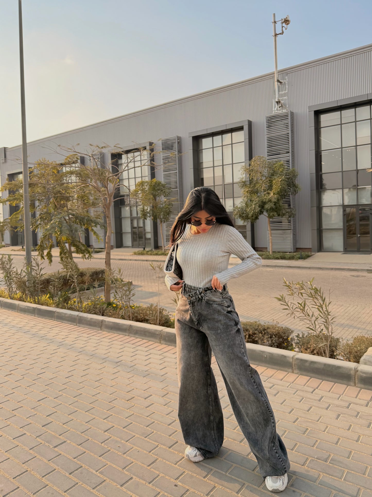 Cross Wide Leg Jeans gray