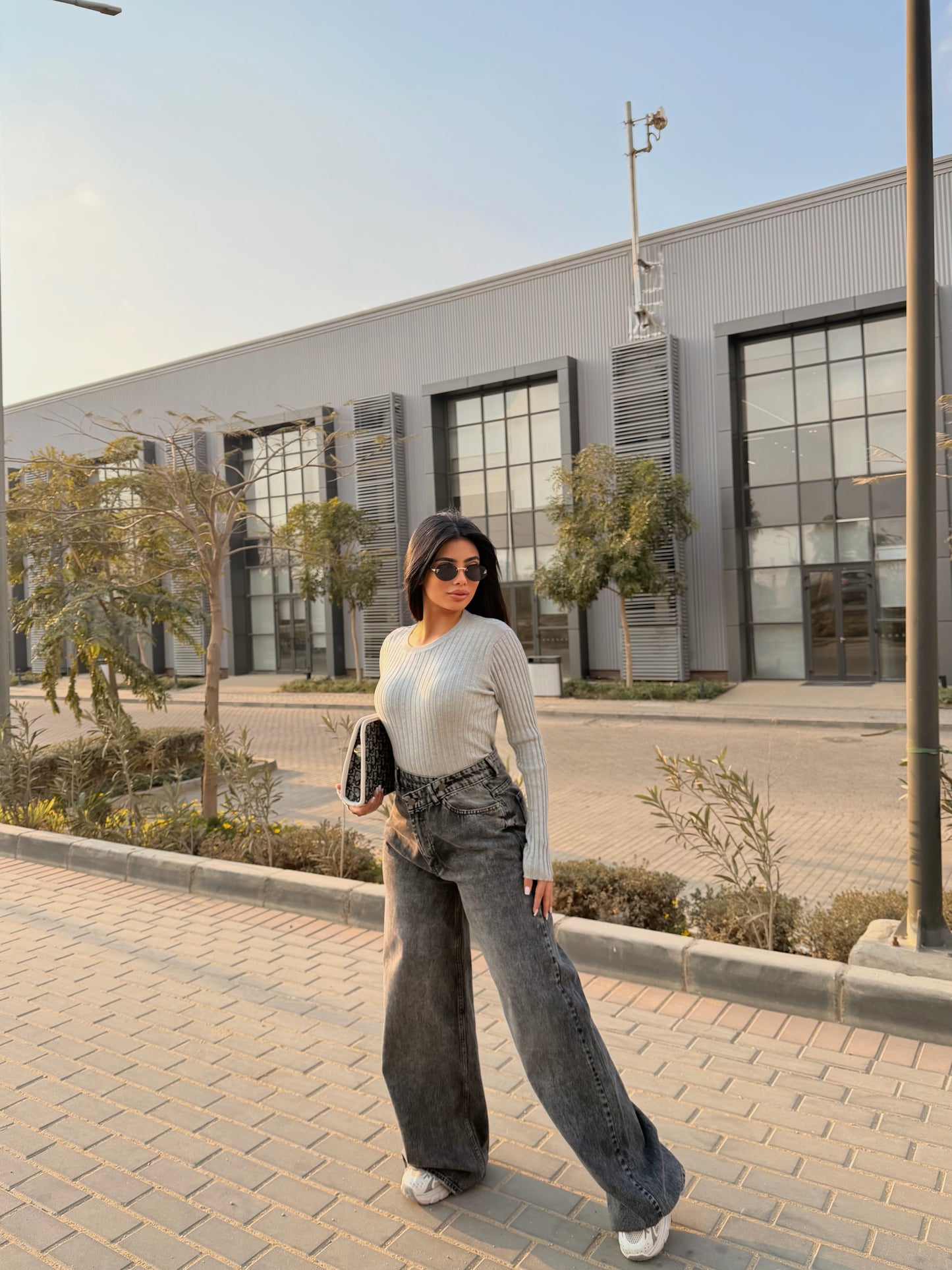 Cross Wide Leg Jeans gray