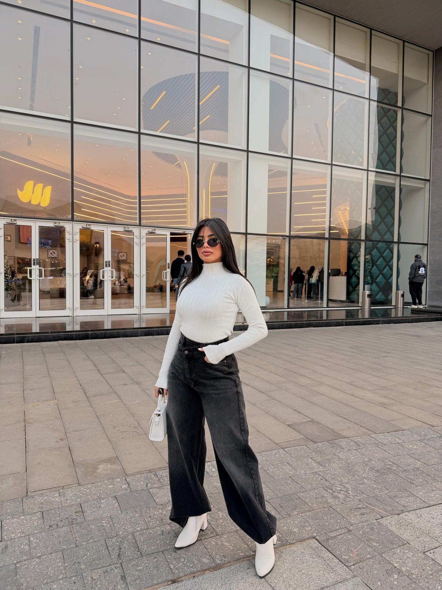 Cross Wide Leg Jeans Black