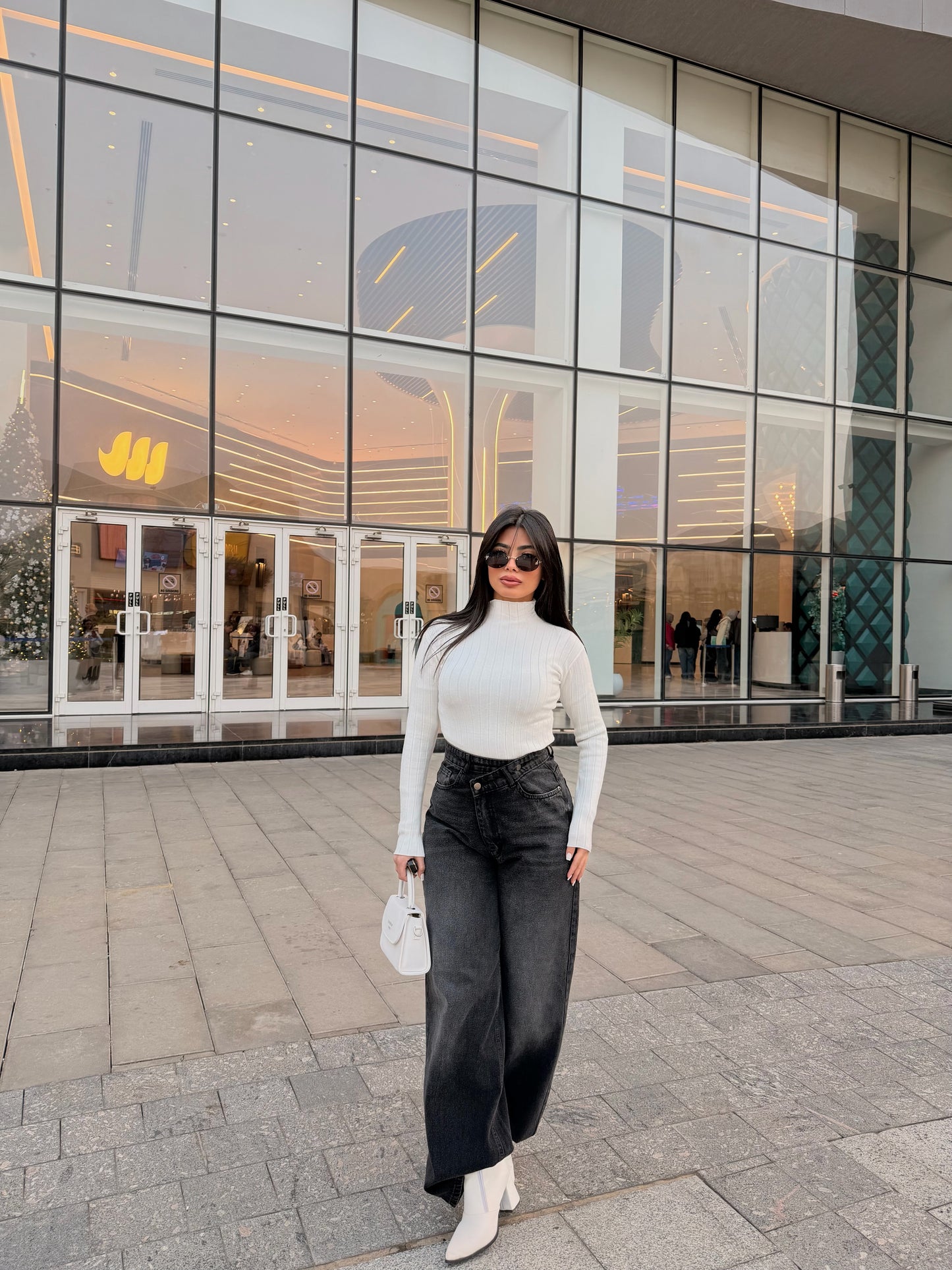 Cross Wide Leg Jeans Black
