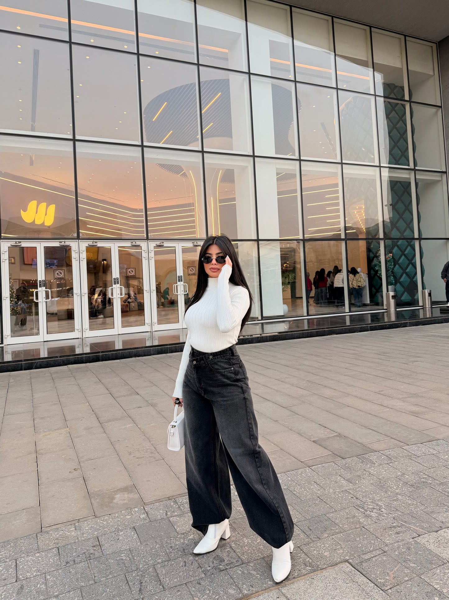 Cross Wide Leg Jeans Black