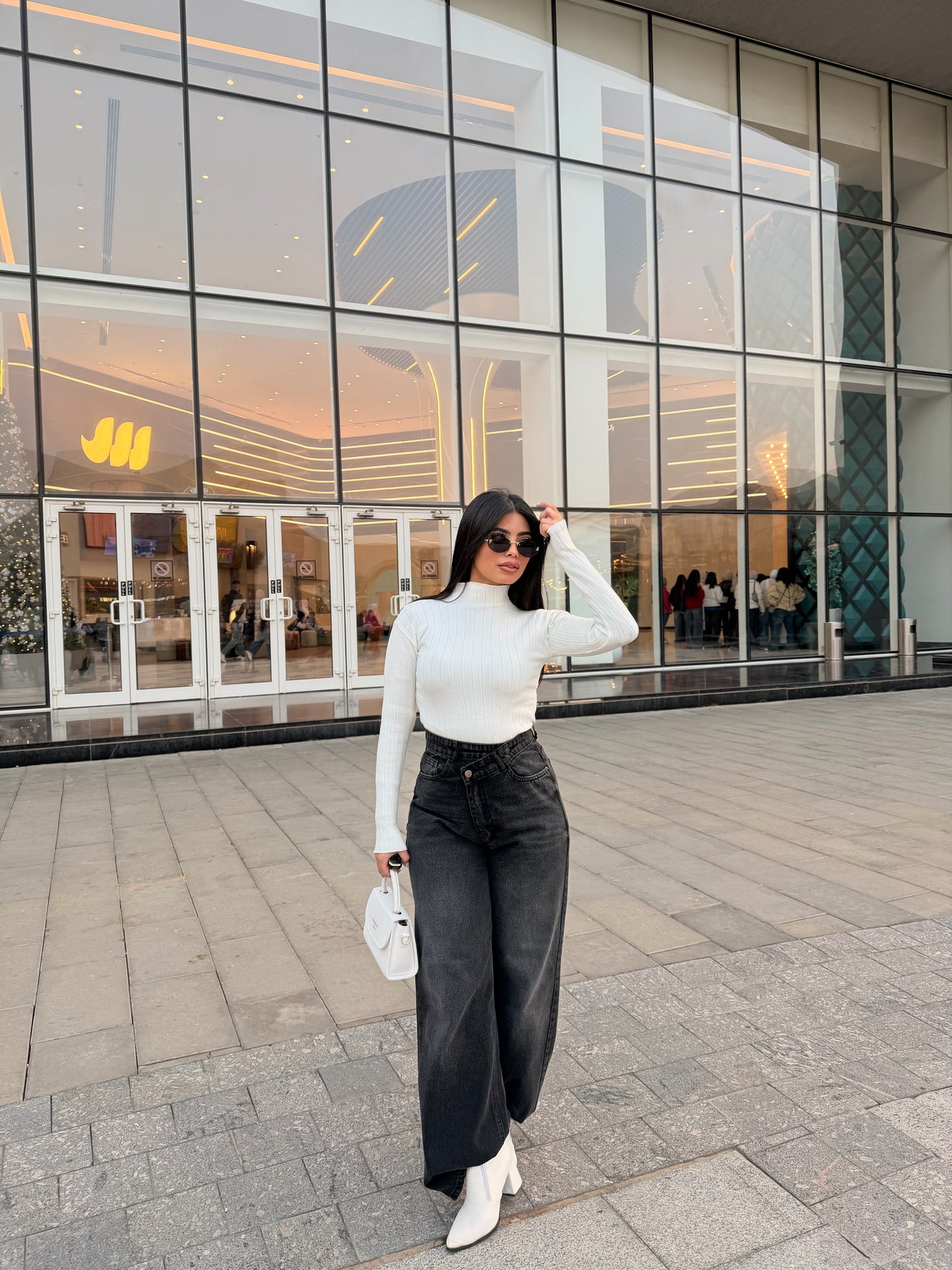 Cross Wide Leg Jeans Black
