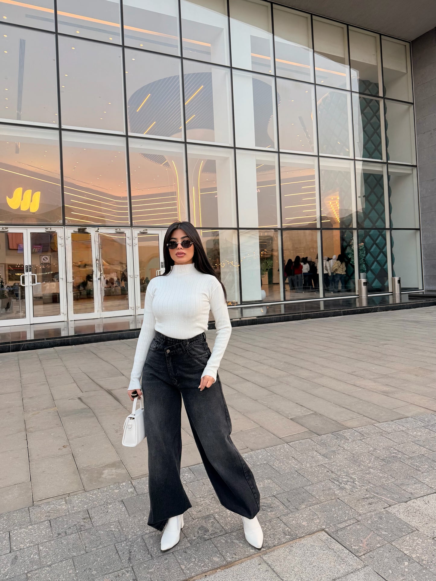 Cross Wide Leg Jeans Black