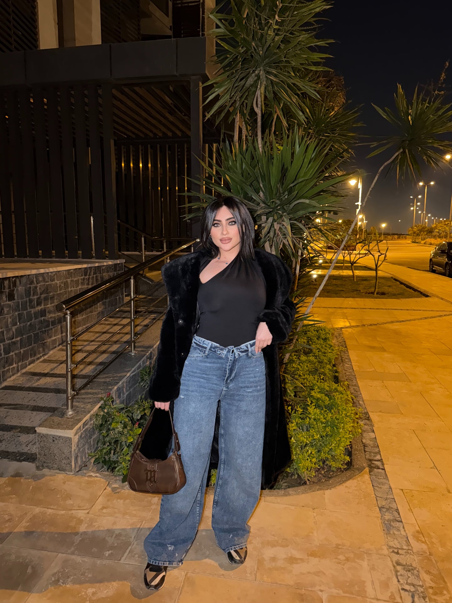 Twist Waist Wide Jeans Blue