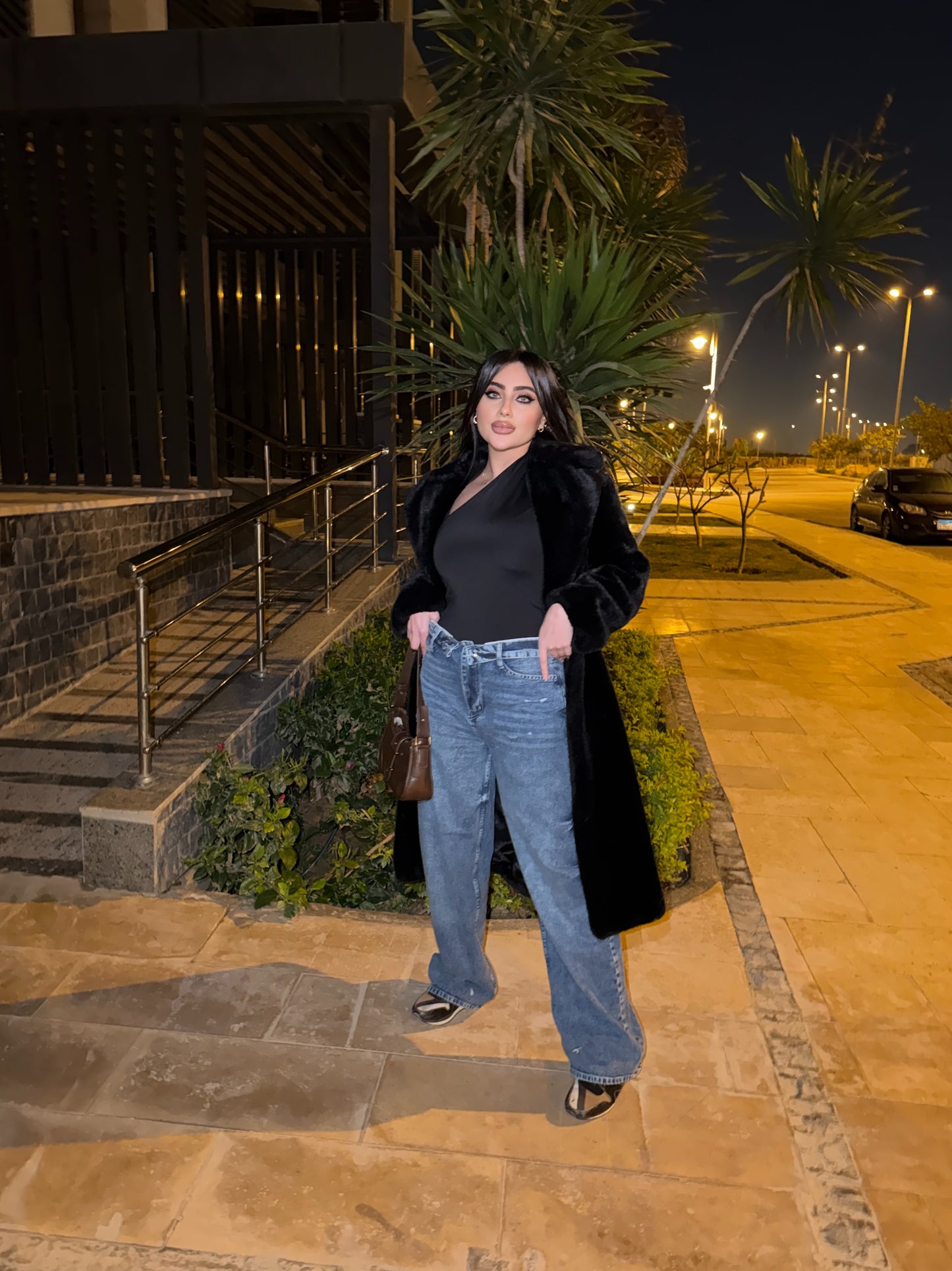 Twist Waist Wide Jeans Blue