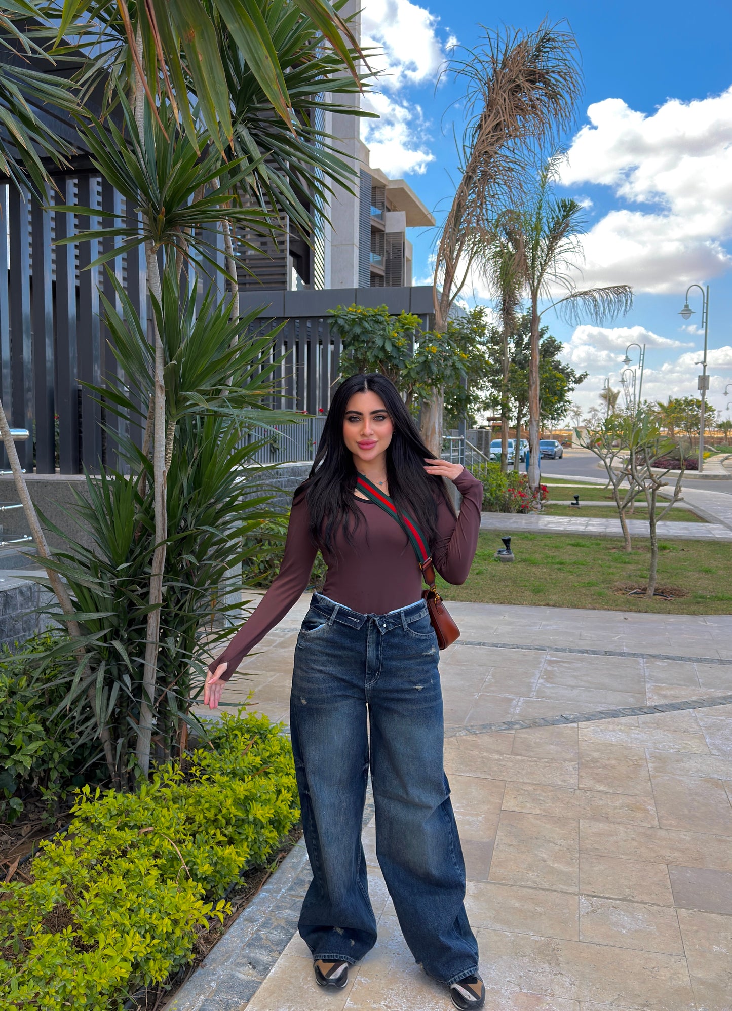 Twist Waist Wide Jeans Dark Dirty
