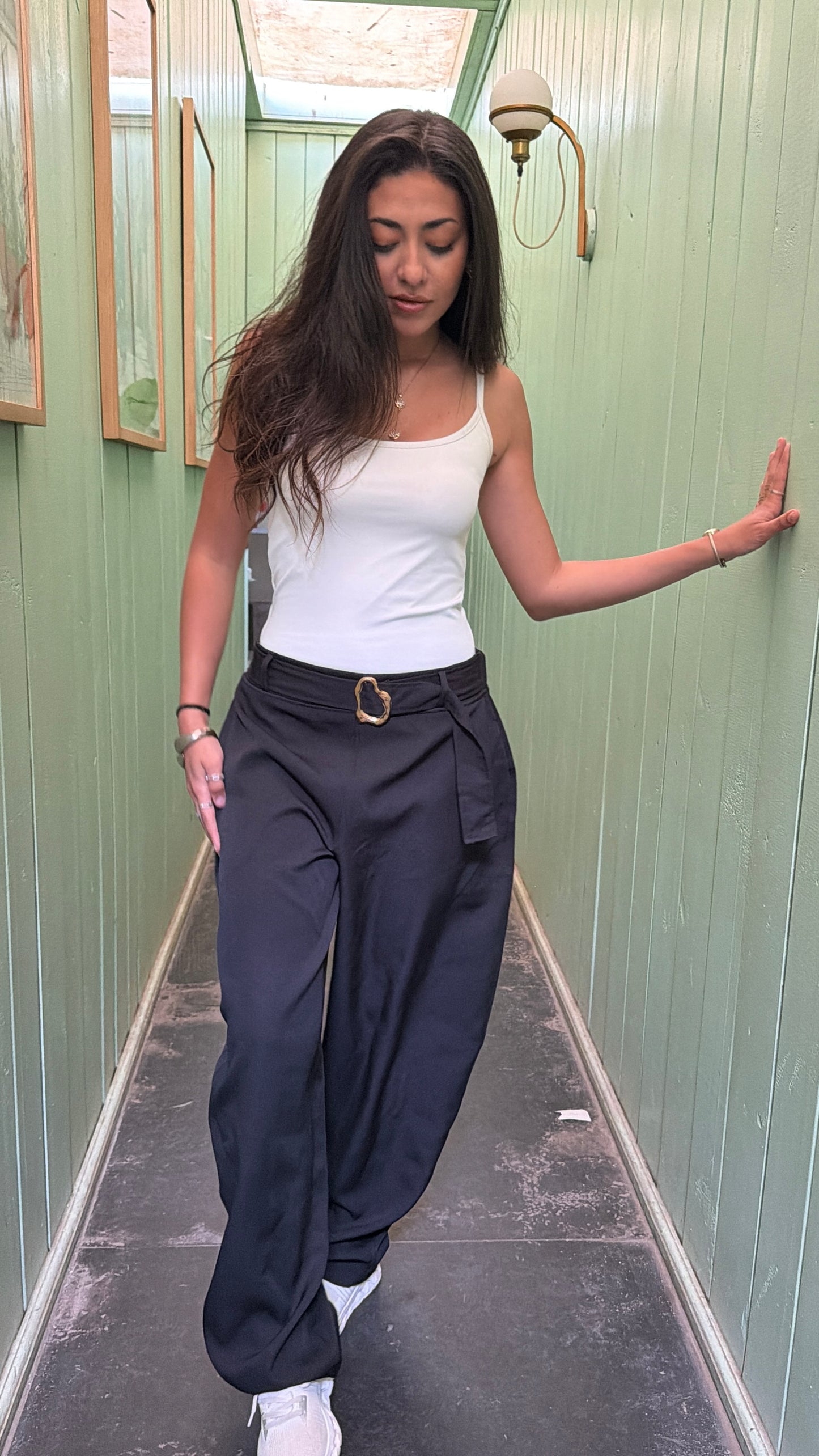 Chic High Waist Trousers V1 Black