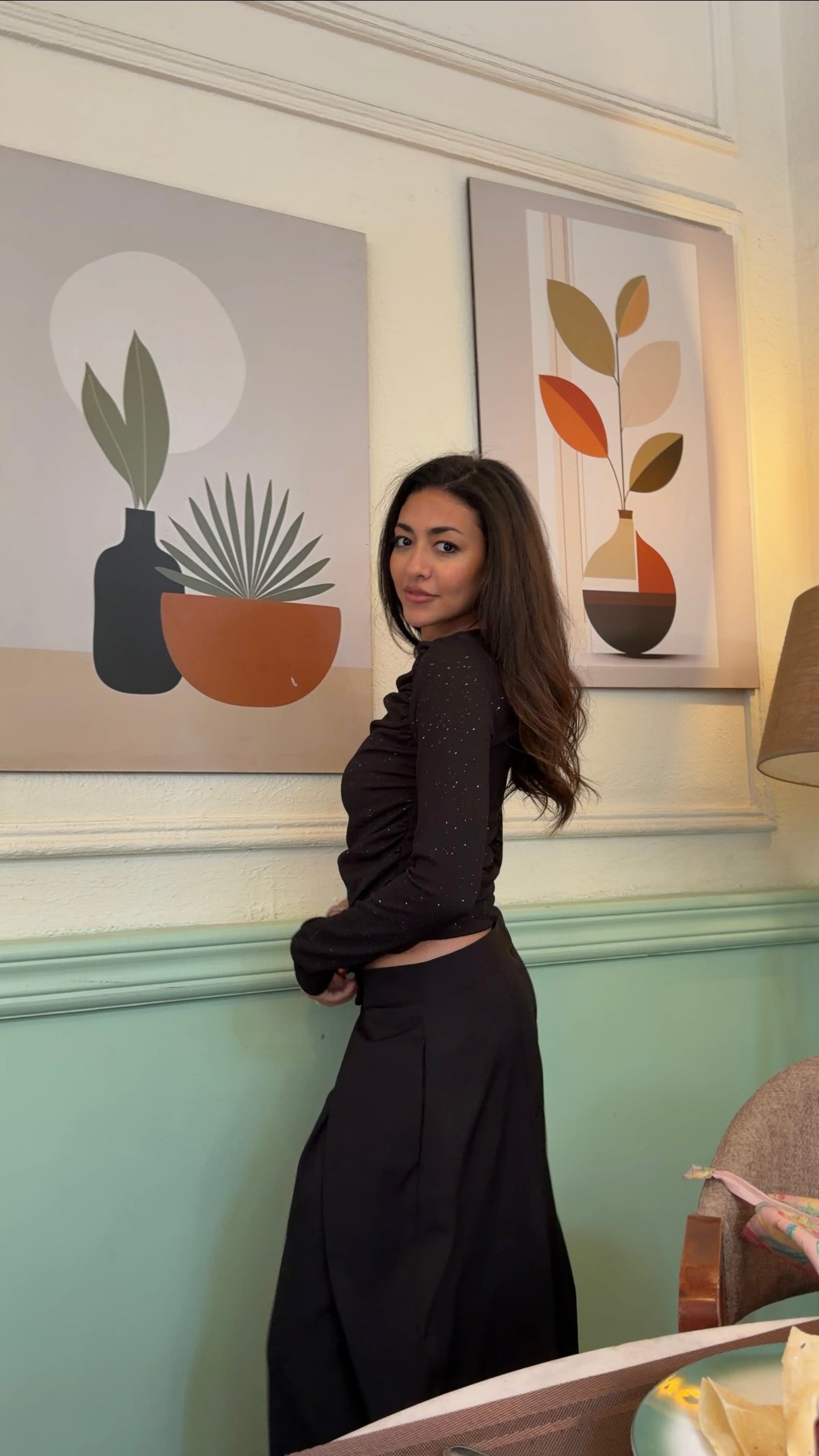 Draped Fitted Top 5 Black