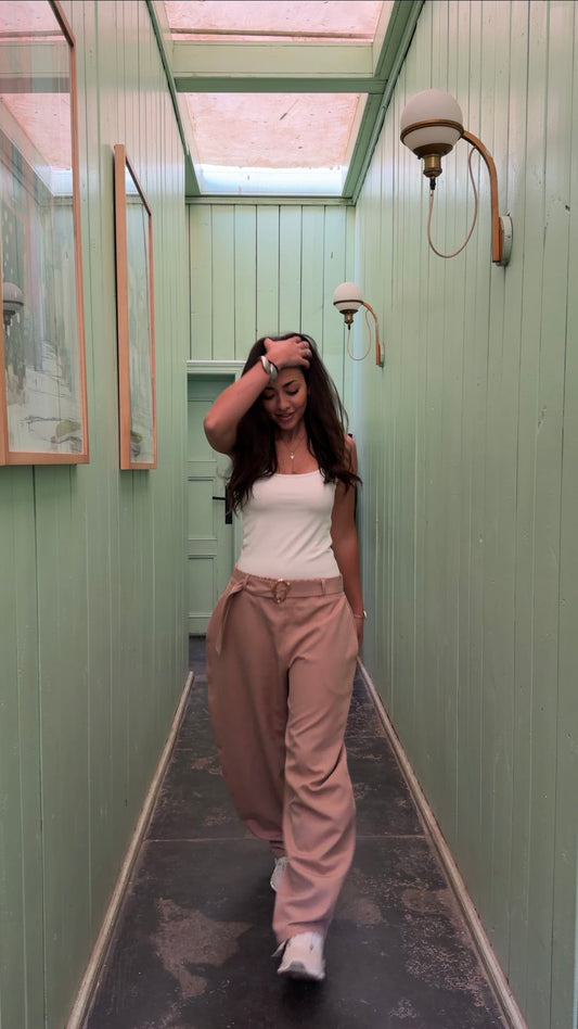 Chic High Waist Trousers V1 Beige