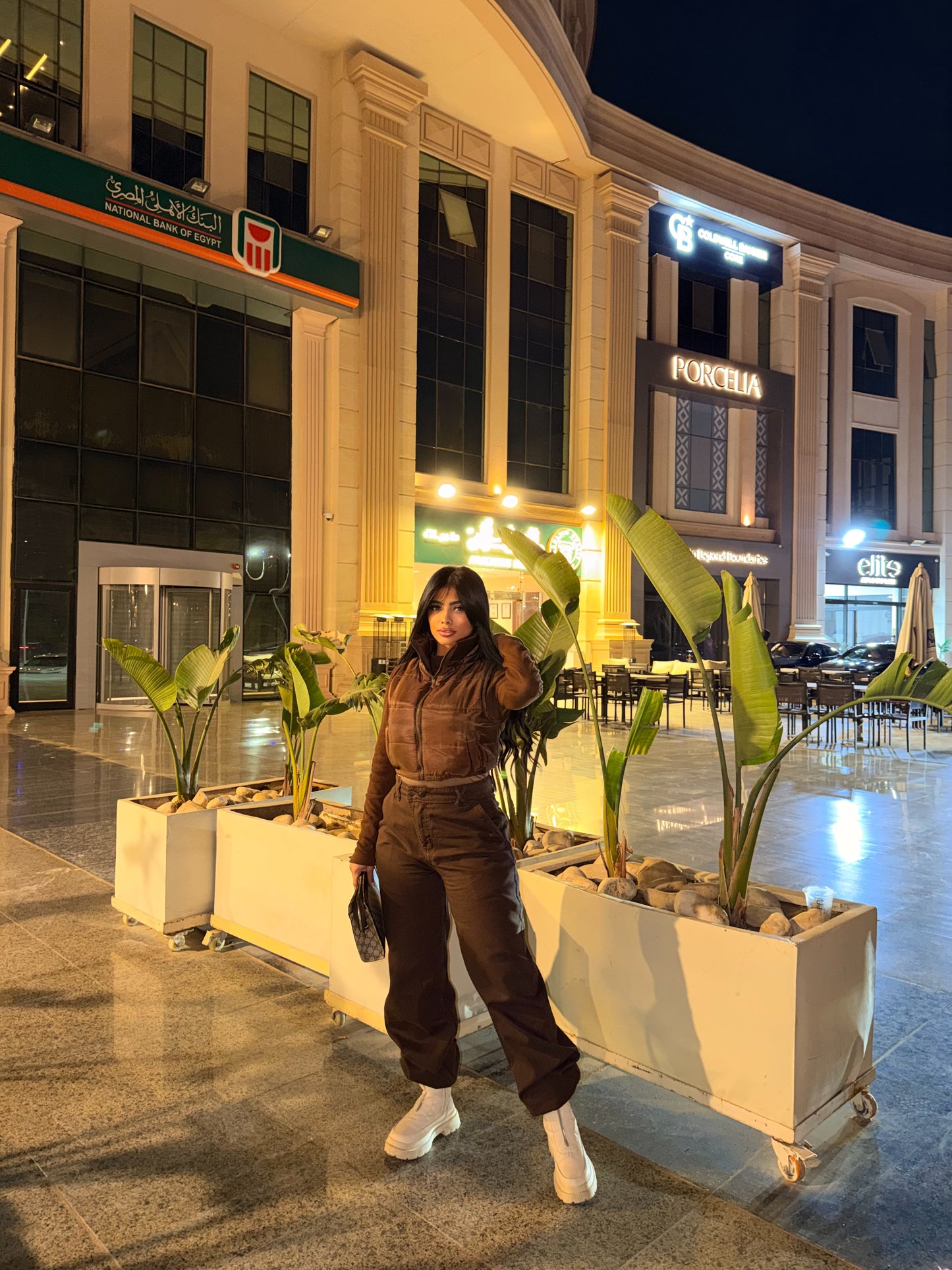 Baggy Jeans with Double Button & X Tie 2B Brown