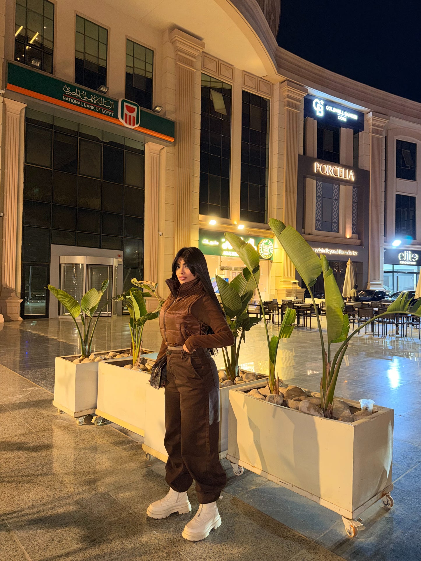 Baggy Jeans with Double Button & X Tie 2B Brown