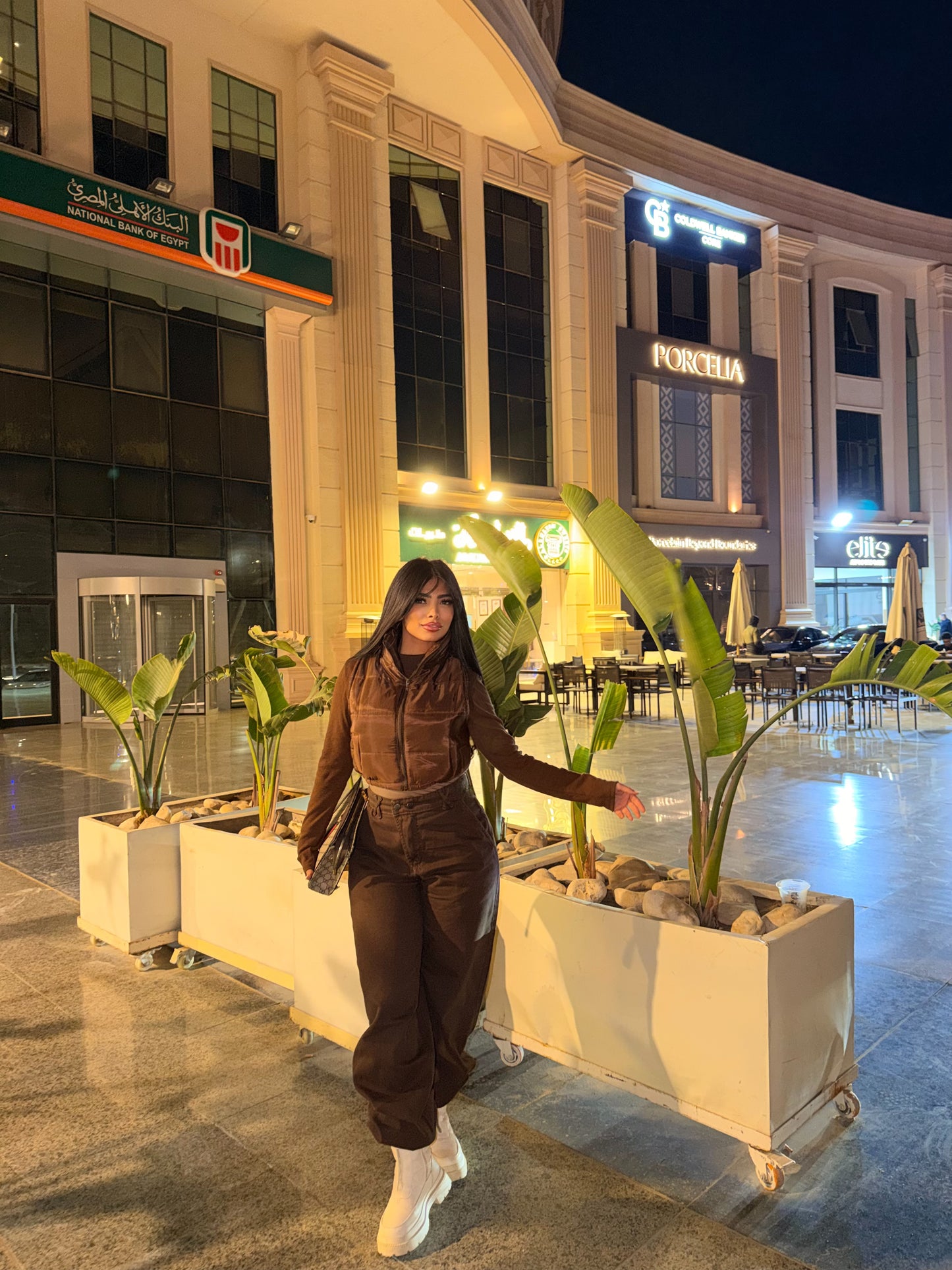 Baggy Jeans with Double Button & X Tie 2B Brown