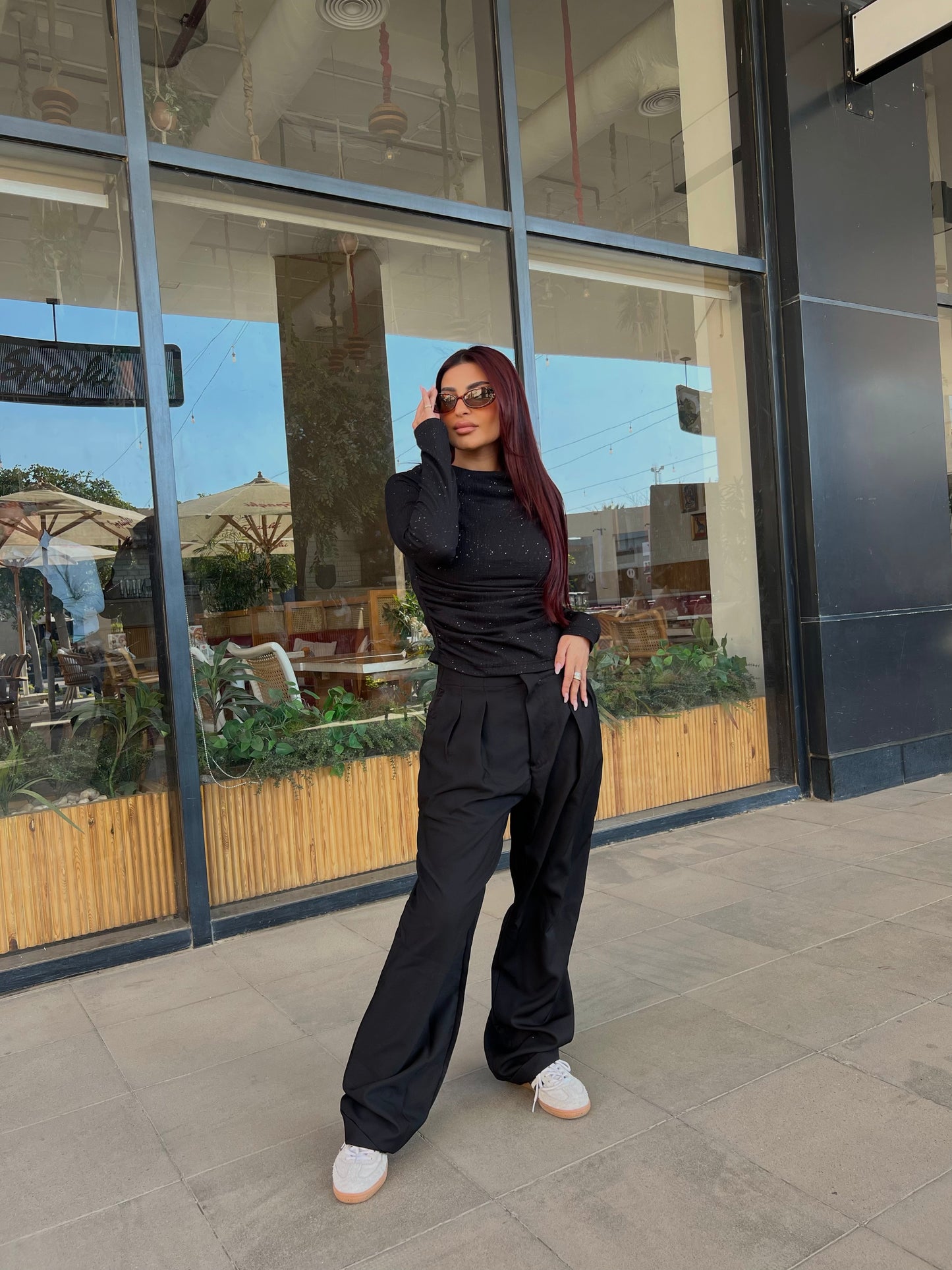Draped Fitted Top 5 Black