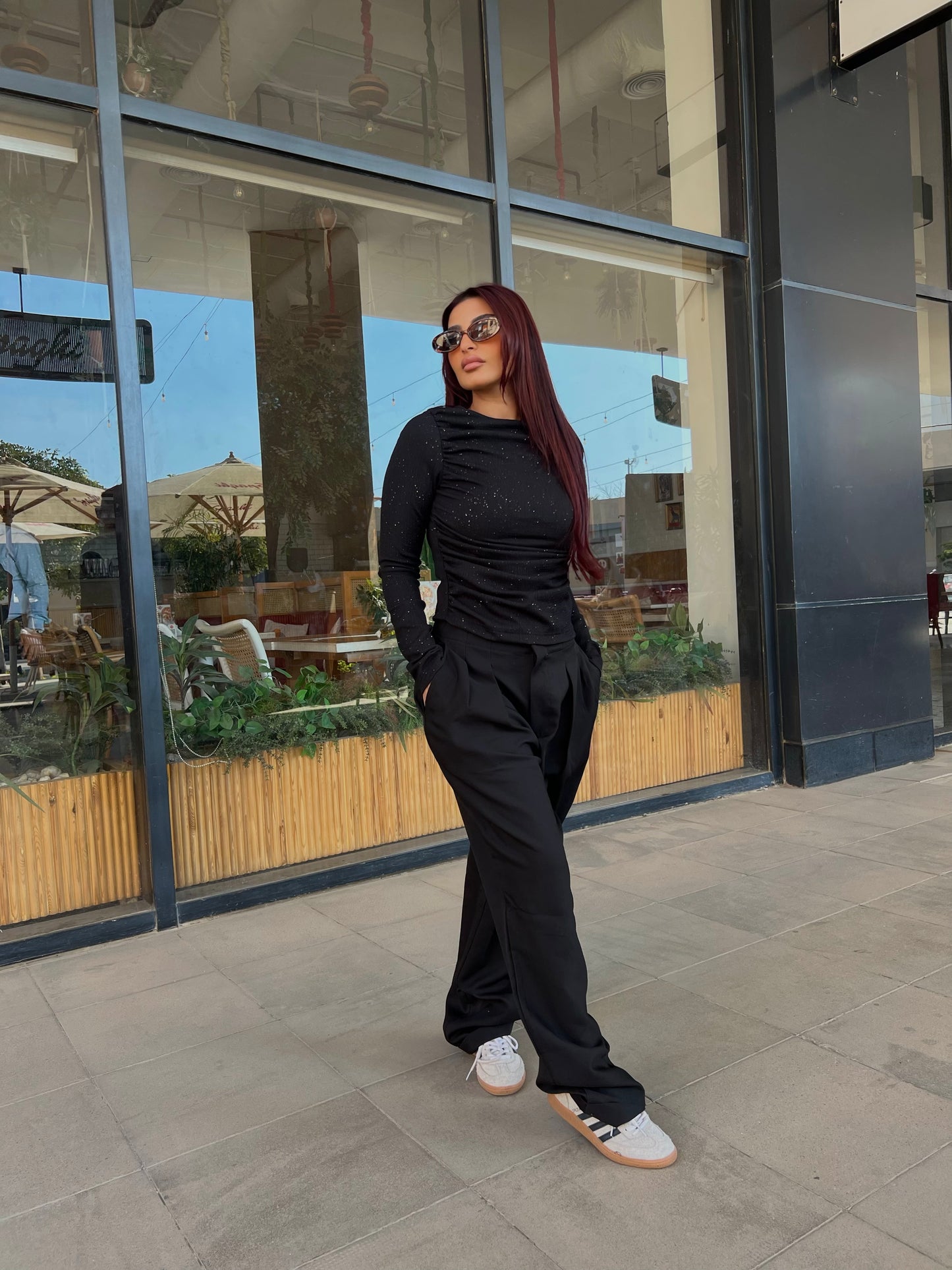 Draped Fitted Top 5 Black