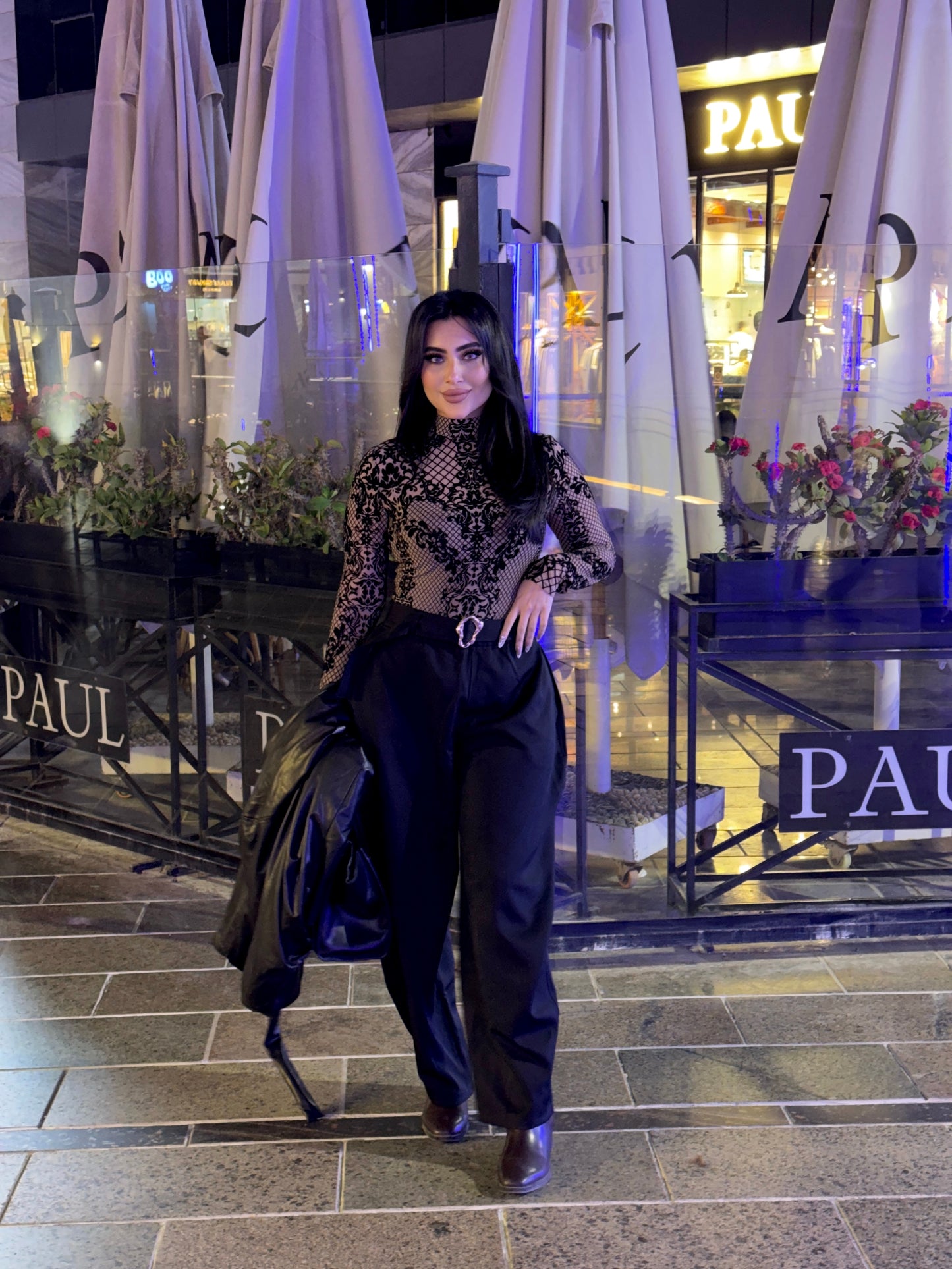 Chic High Waist Trousers V1 Black