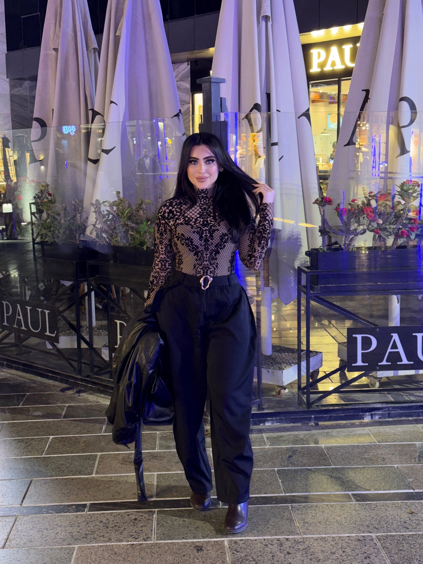 Chic High Waist Trousers V1 Black
